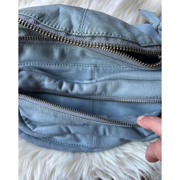 Free People Light Blue Leather Crossbody Bag - Picture 4 of 8